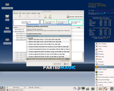 Parted Magic desktop screenshot: 3.0 small