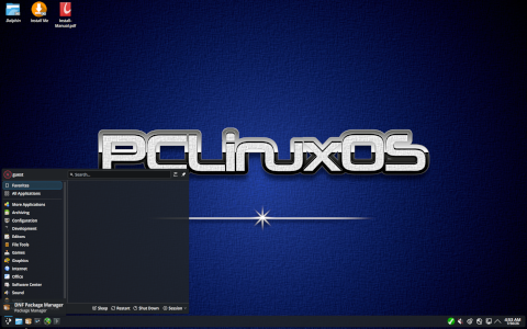 PCLinuxOS desktop screenshot: Distribution overview