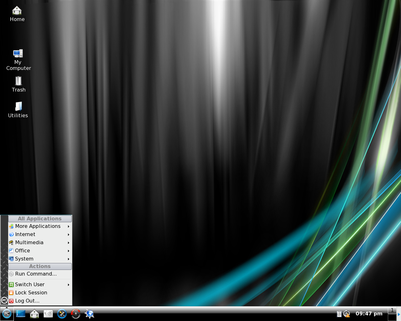 PCLinuxOS desktop screenshot: 2008 minime