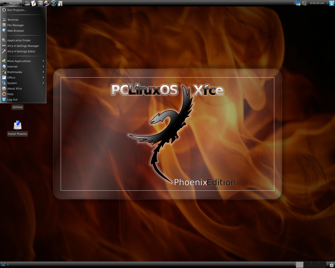 PCLinuxOS desktop screenshot: 2009.4 phoenix