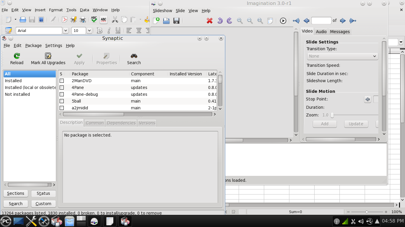PCLinuxOS desktop screenshot: 2012.08 apps