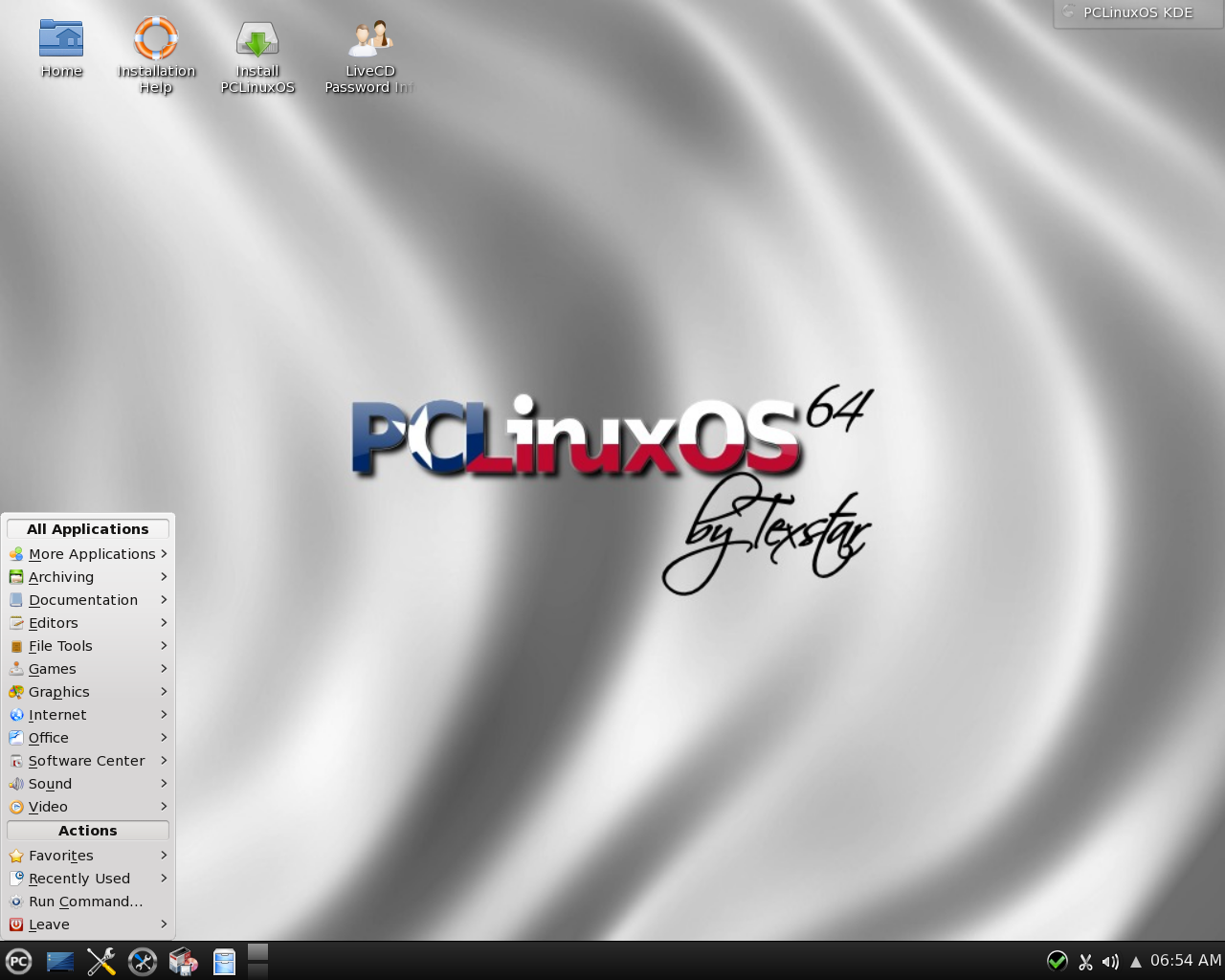 PCLinuxOS desktop screenshot: 2013.04 64