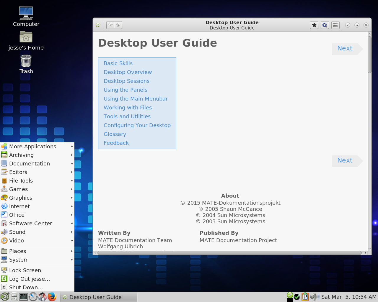 PCLinuxOS desktop screenshot: 2016.03 help