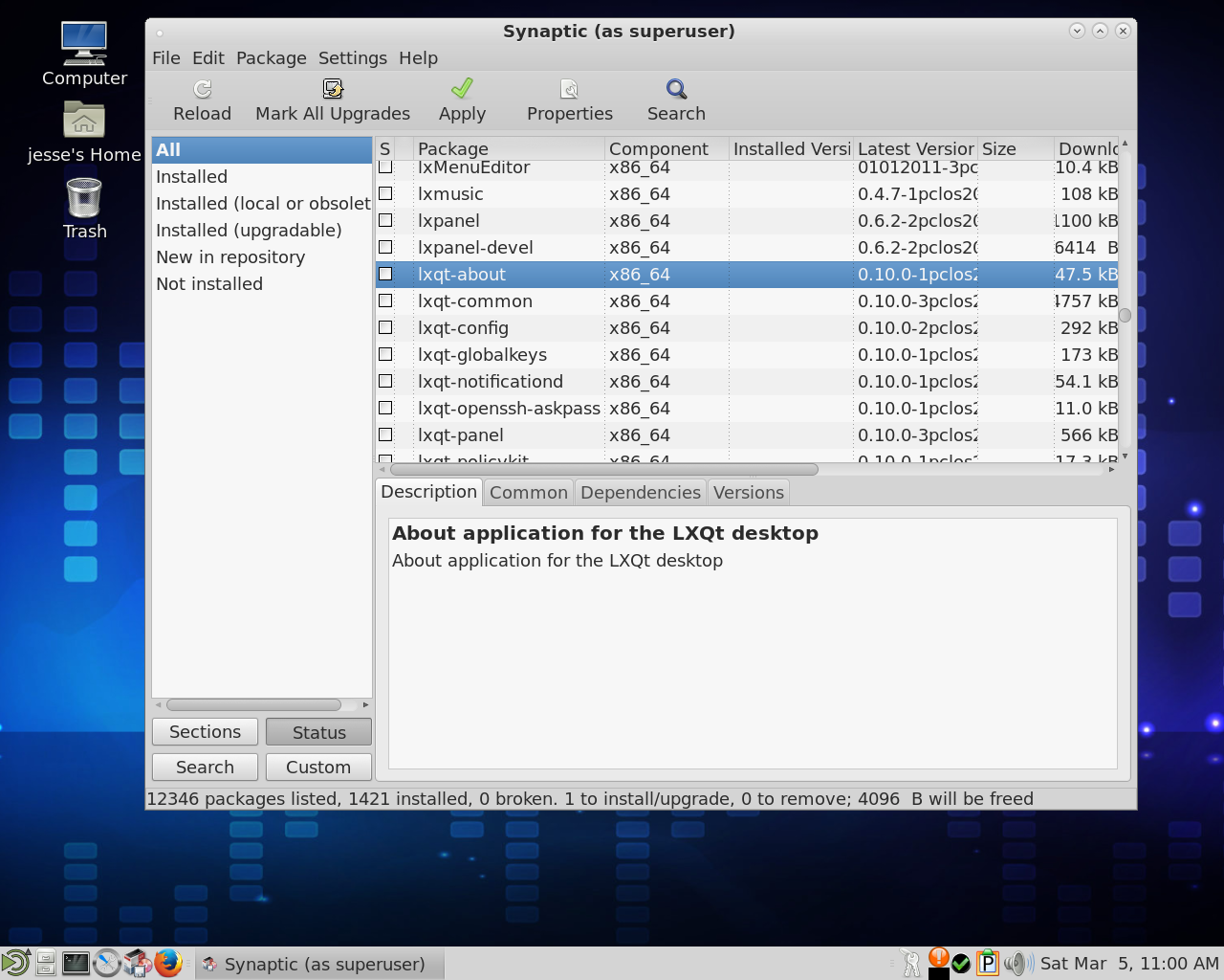 PCLinuxOS desktop screenshot: 2016.03 packages