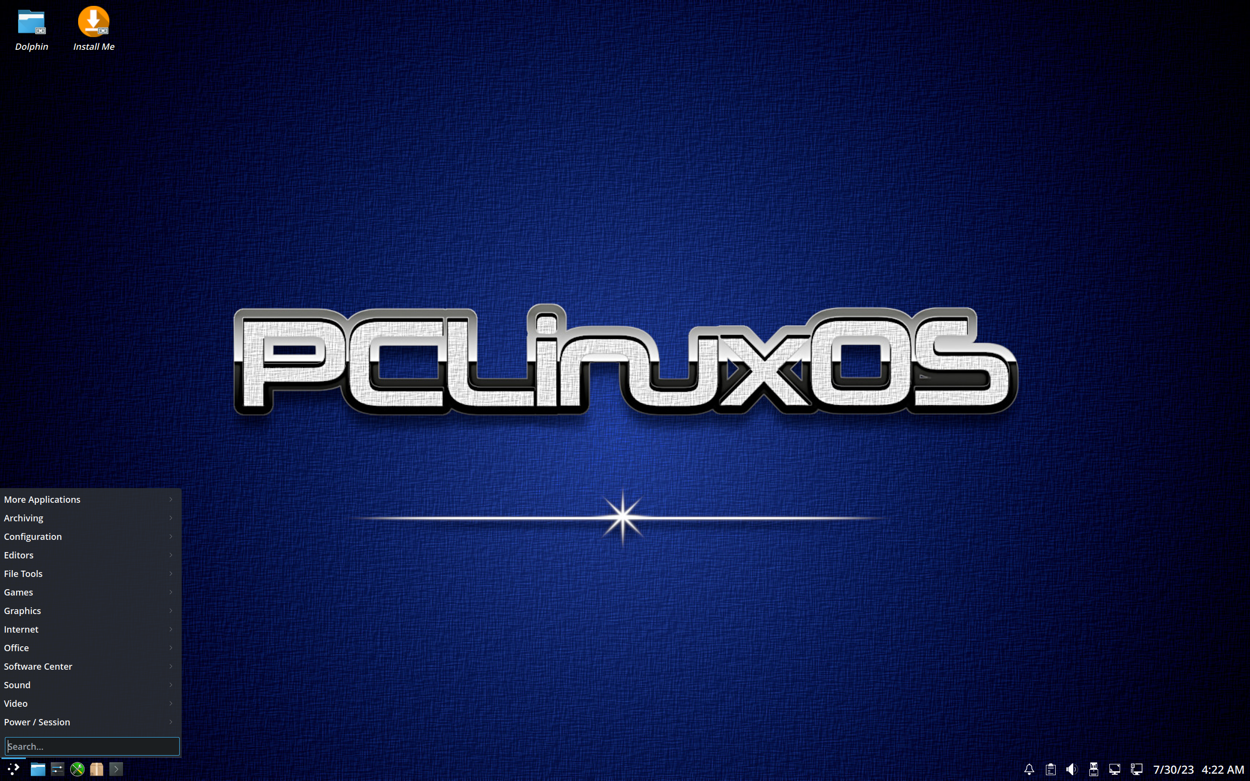 PCLinuxOS desktop screenshot: 2023.07