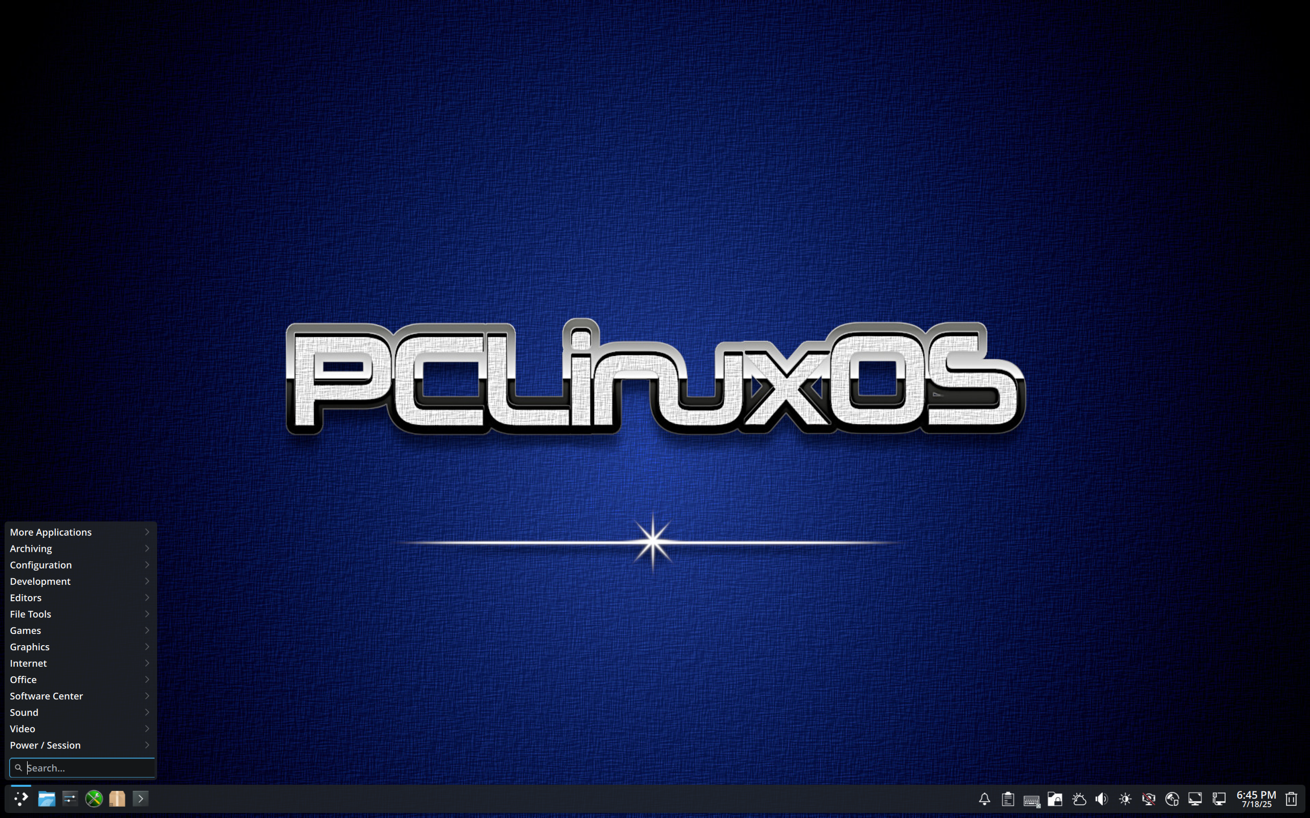 PCLinuxOS desktop screenshot: 2025.07
