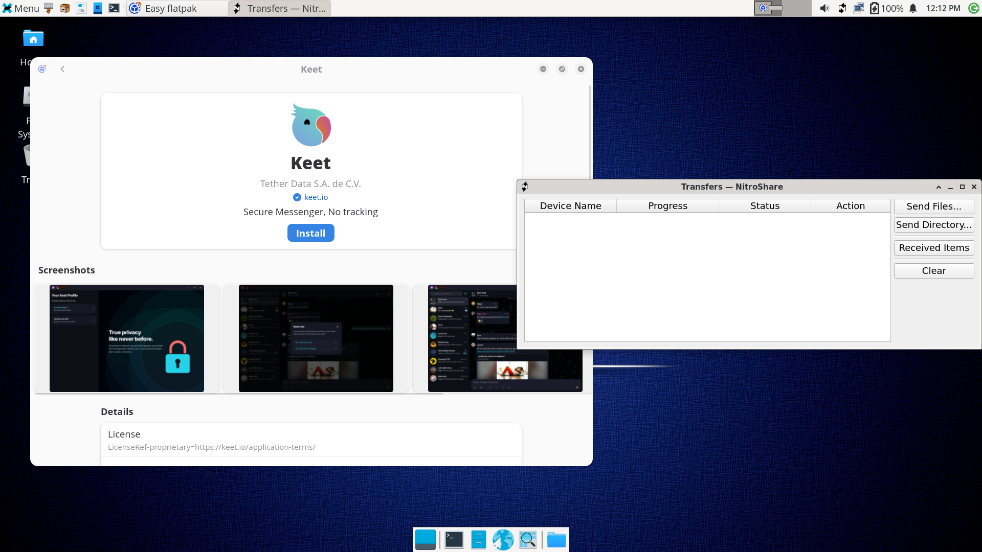 PCLinuxOS desktop screenshot: 2026.05.30 flatpak