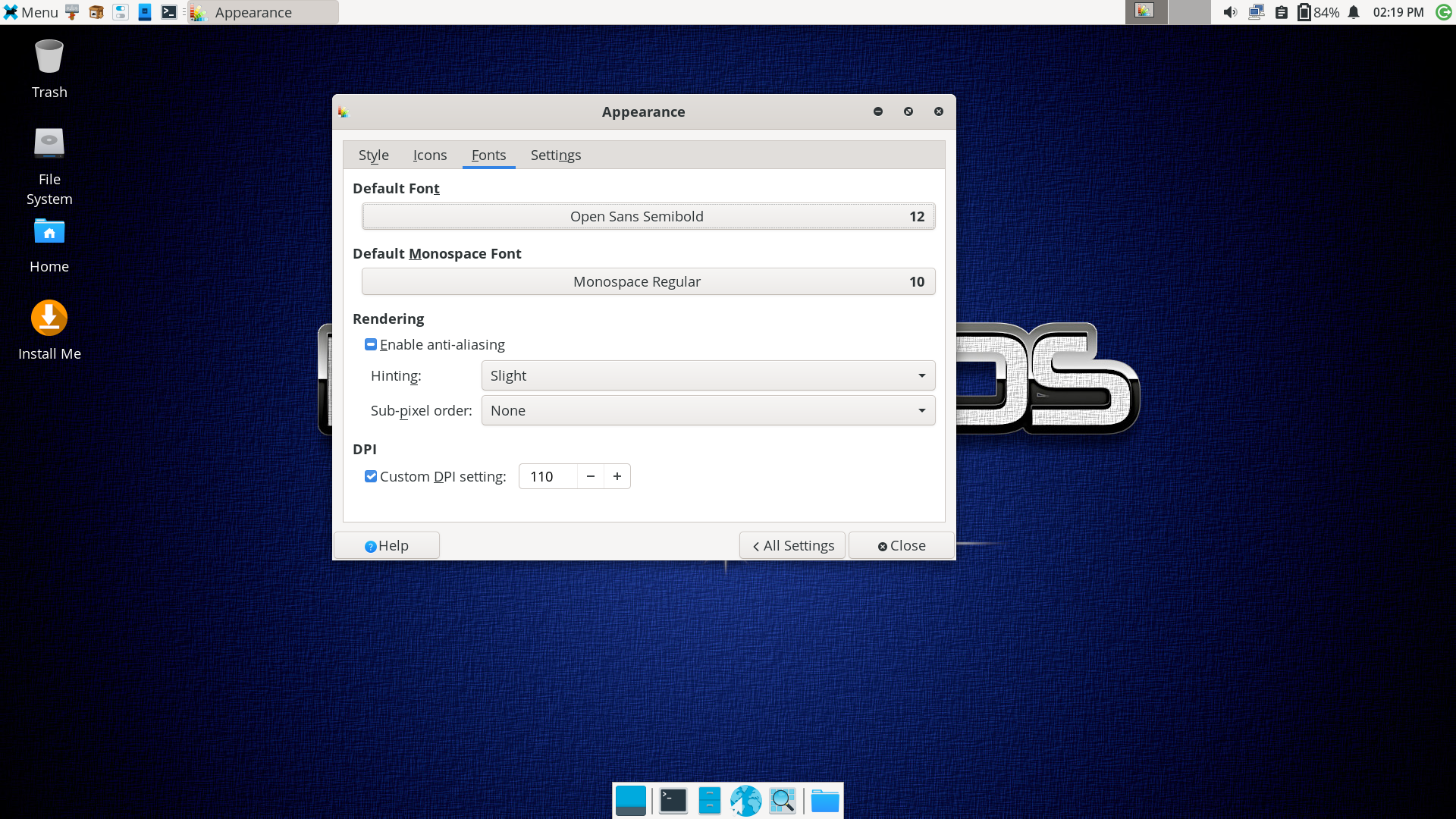 PCLinuxOS desktop screenshot: 2026.05.30 font