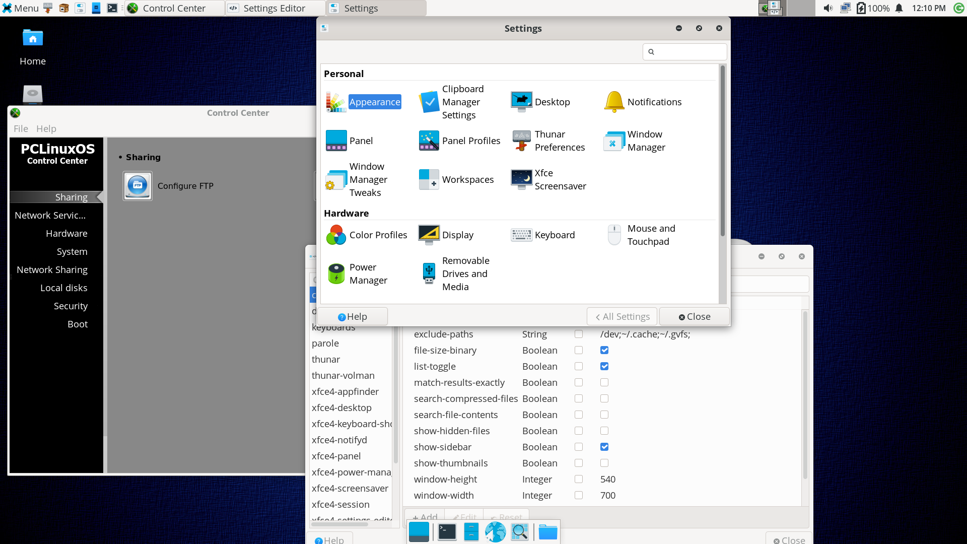 PCLinuxOS desktop screenshot: 2026.05.30 settings