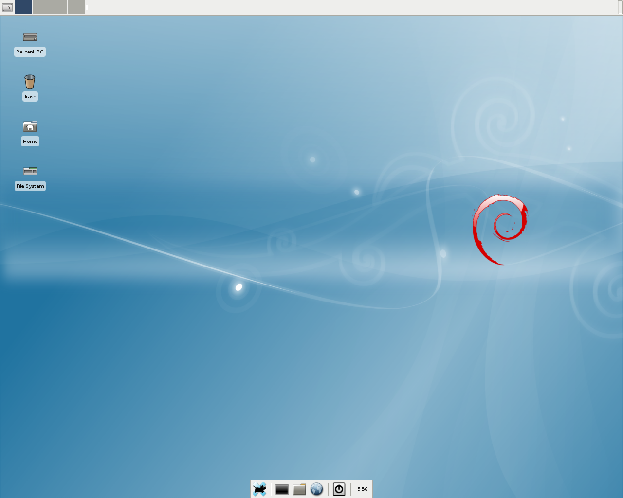 PelicanHPC desktop screenshot: 2.2