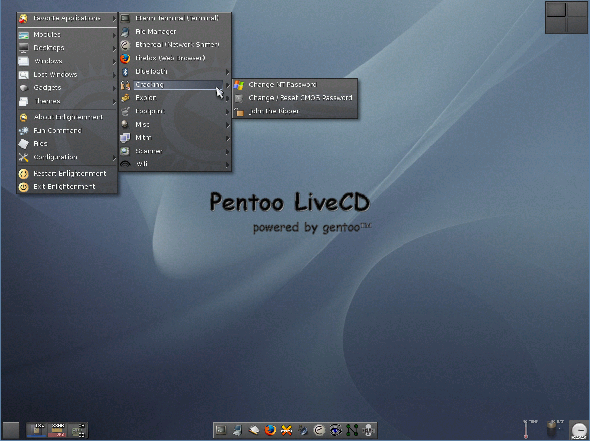 Pentoo desktop screenshot: 2006.0