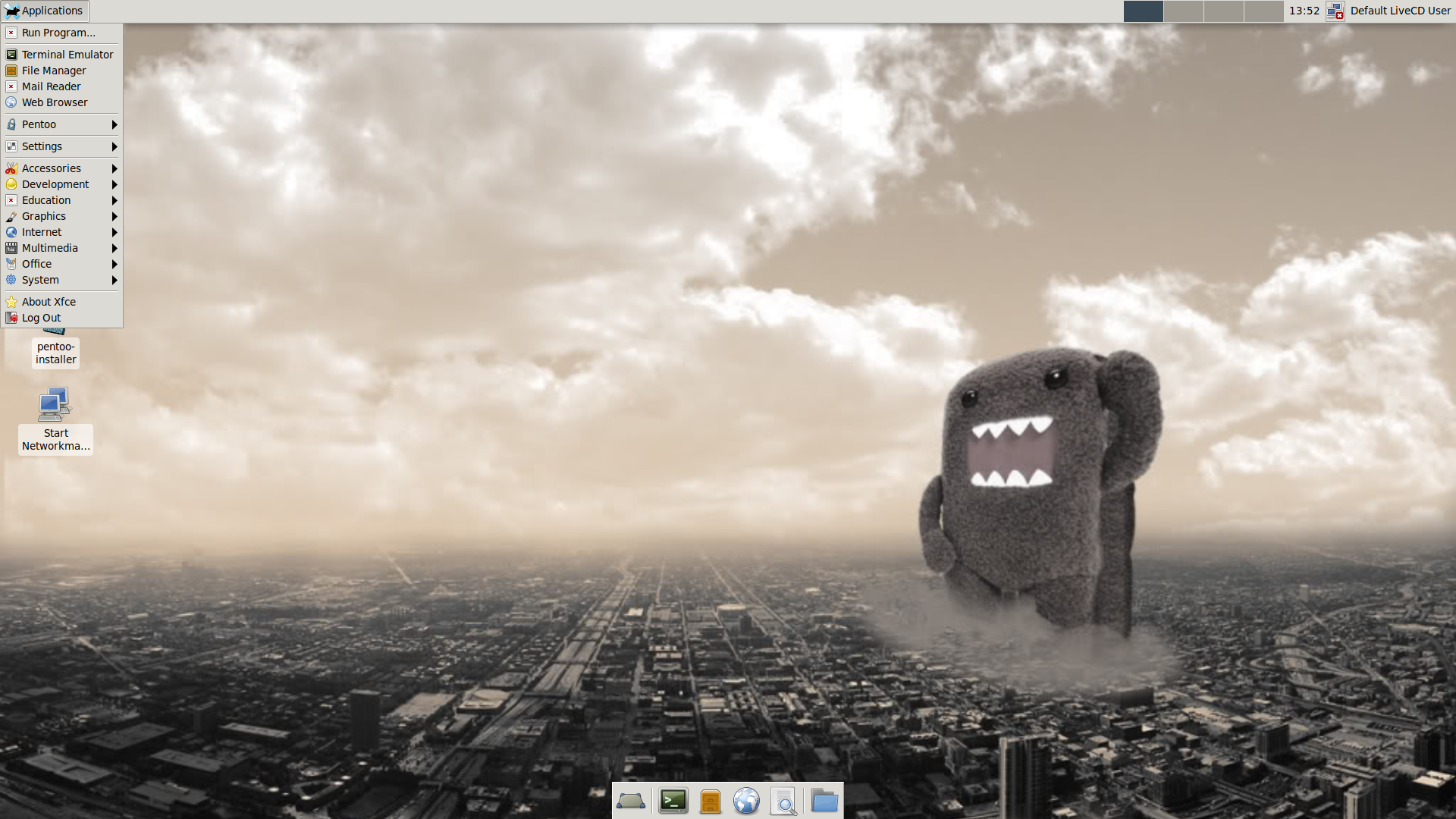 Pentoo desktop screenshot: 2018.0 rc8