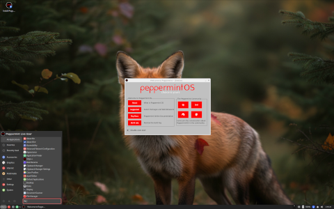 Peppermint desktop screenshot: Distribution overview