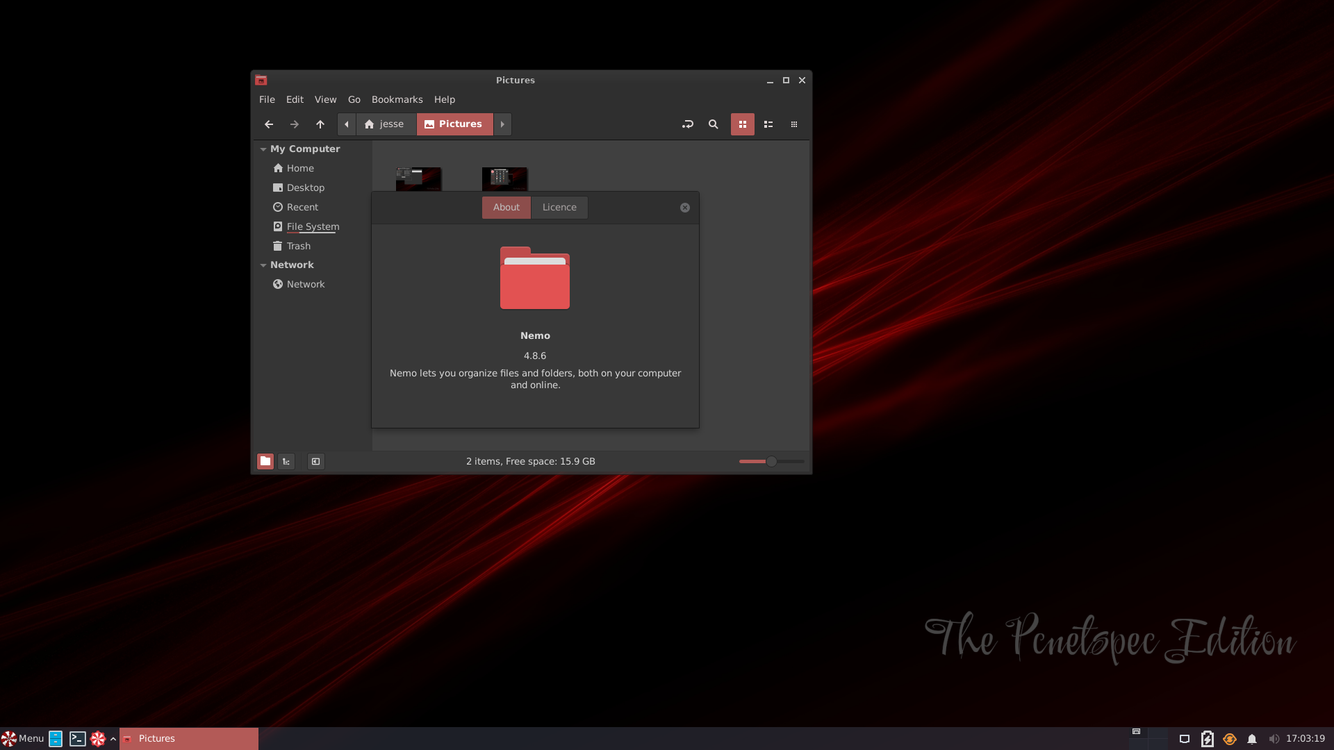 Peppermint desktop screenshot: 2022 02 02 nemo