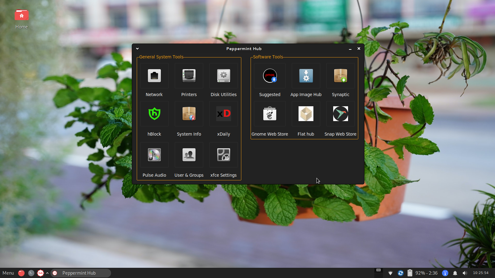 Peppermint desktop screenshot: 2023 07 01 pephub