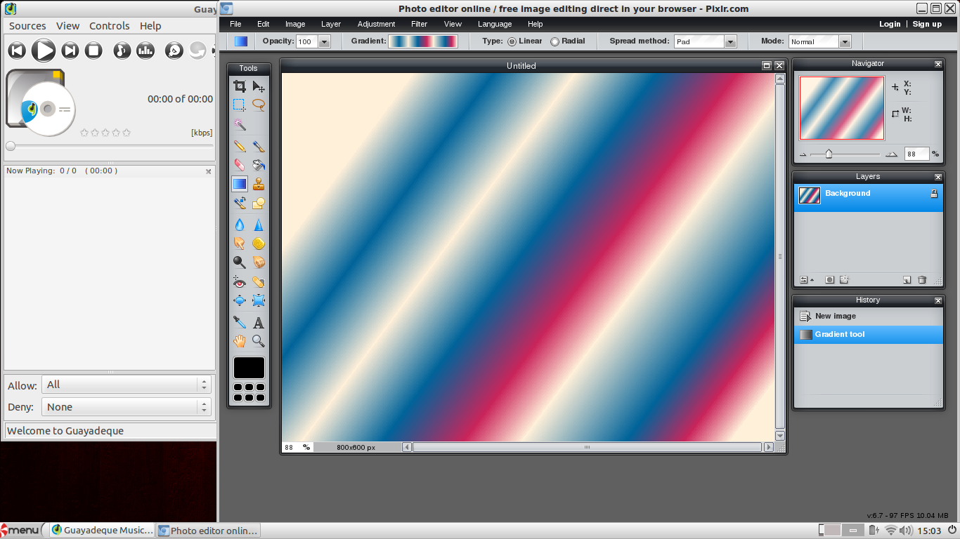 Peppermint desktop screenshot: 4 apps