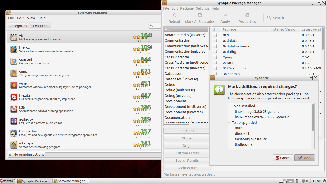 Peppermint desktop screenshot: 4 packages