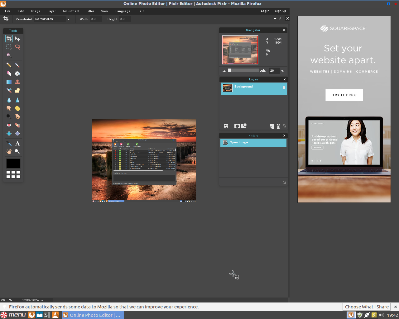 Peppermint desktop screenshot: 7 online