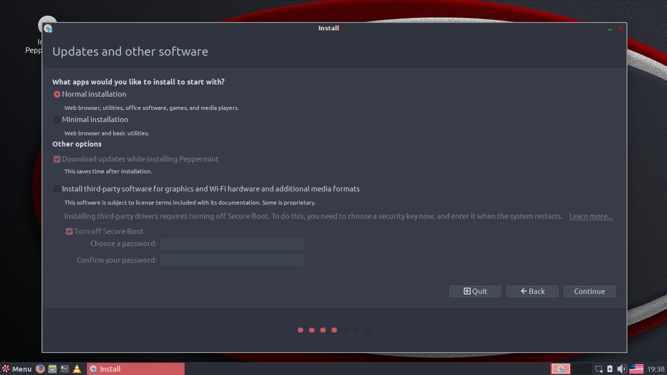 Peppermint desktop screenshot: 9 ubiquity