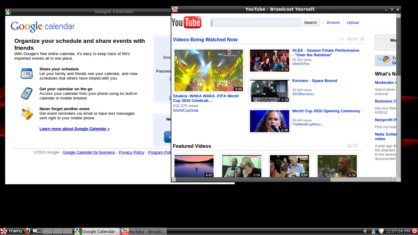 Peppermint desktop screenshot: one webapps