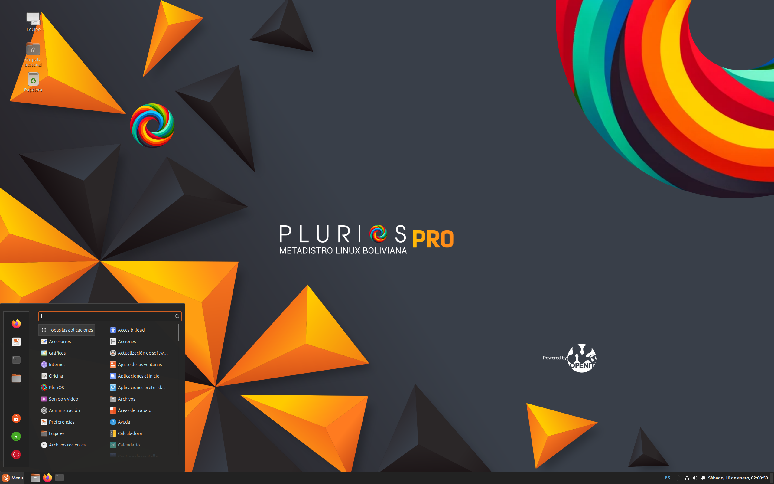 PluriOS desktop screenshot: 2.5