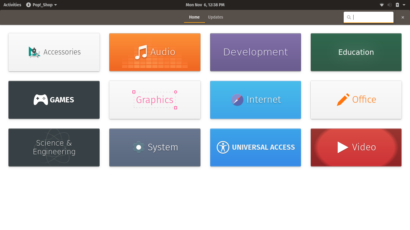 Pop!_OS desktop screenshot: 17.10 shop