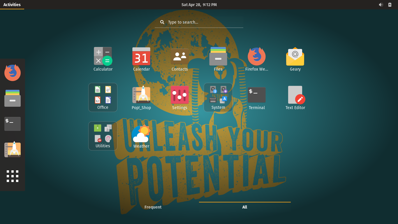 Pop!_OS desktop screenshot: 18.04 applications