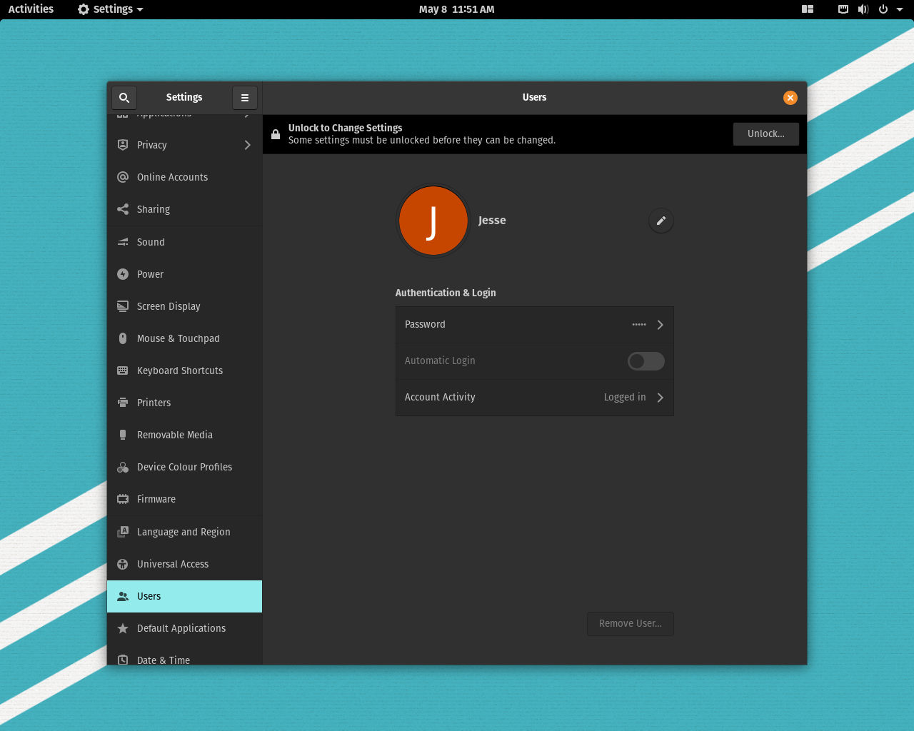 Pop!_OS desktop screenshot: 20.04 settings