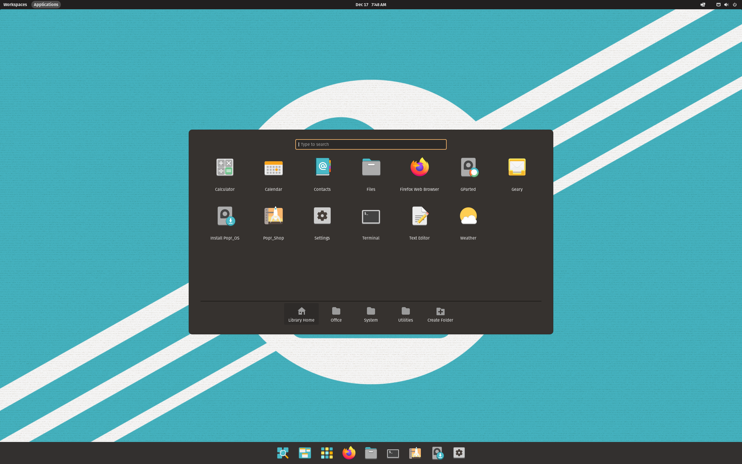 Pop!_OS desktop screenshot: 21.10