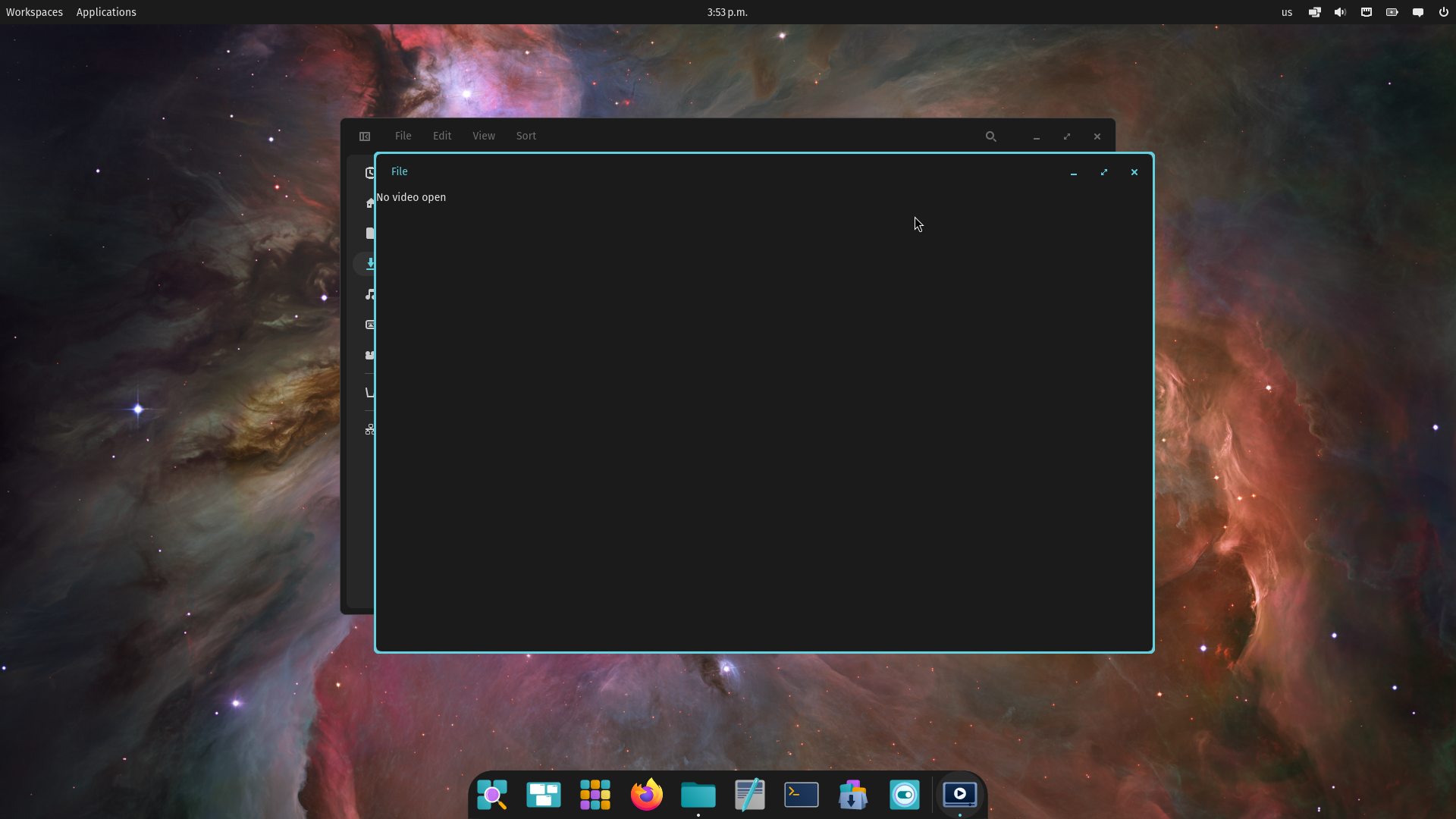 Pop!_OS desktop screenshot: 24.04 alpha5 media