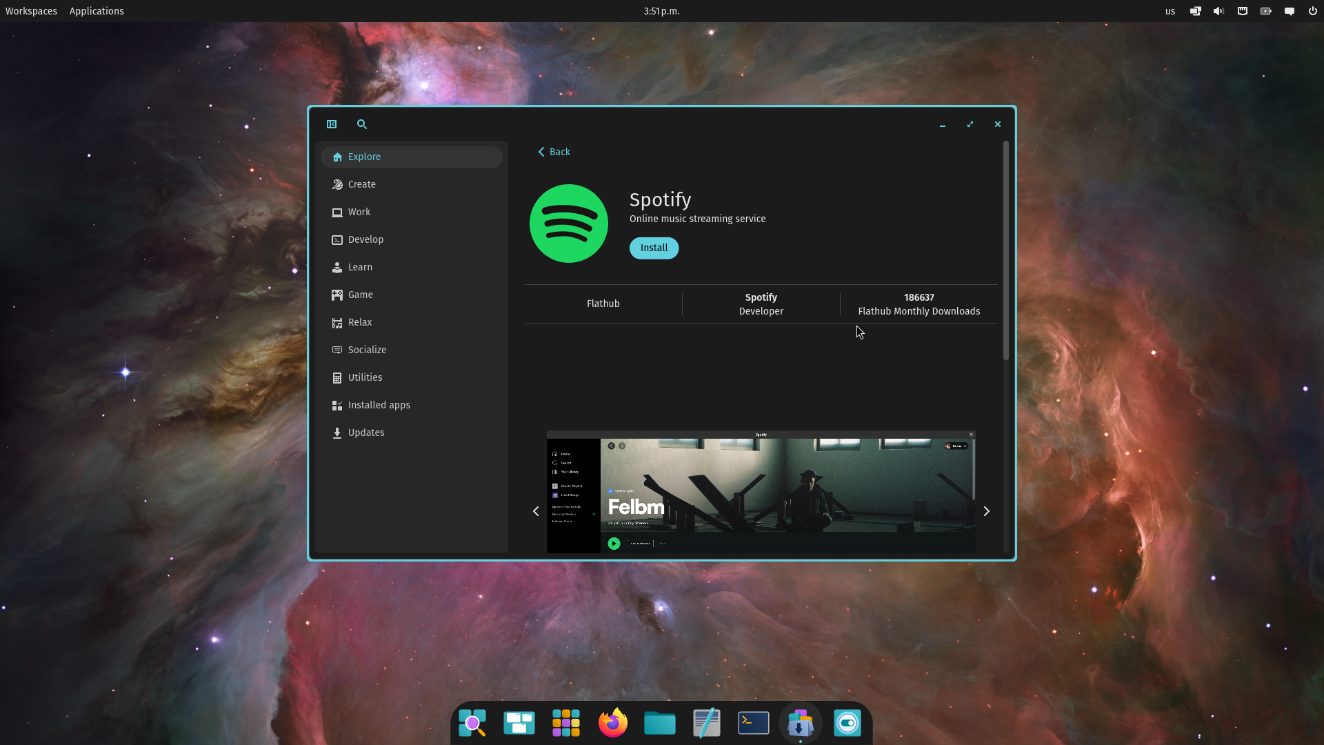 Pop!_OS desktop screenshot: 24.04 alpha5 software