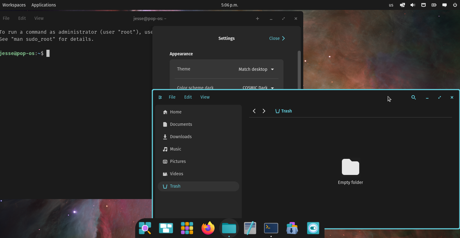 Pop!_OS desktop screenshot: 24.04 files
