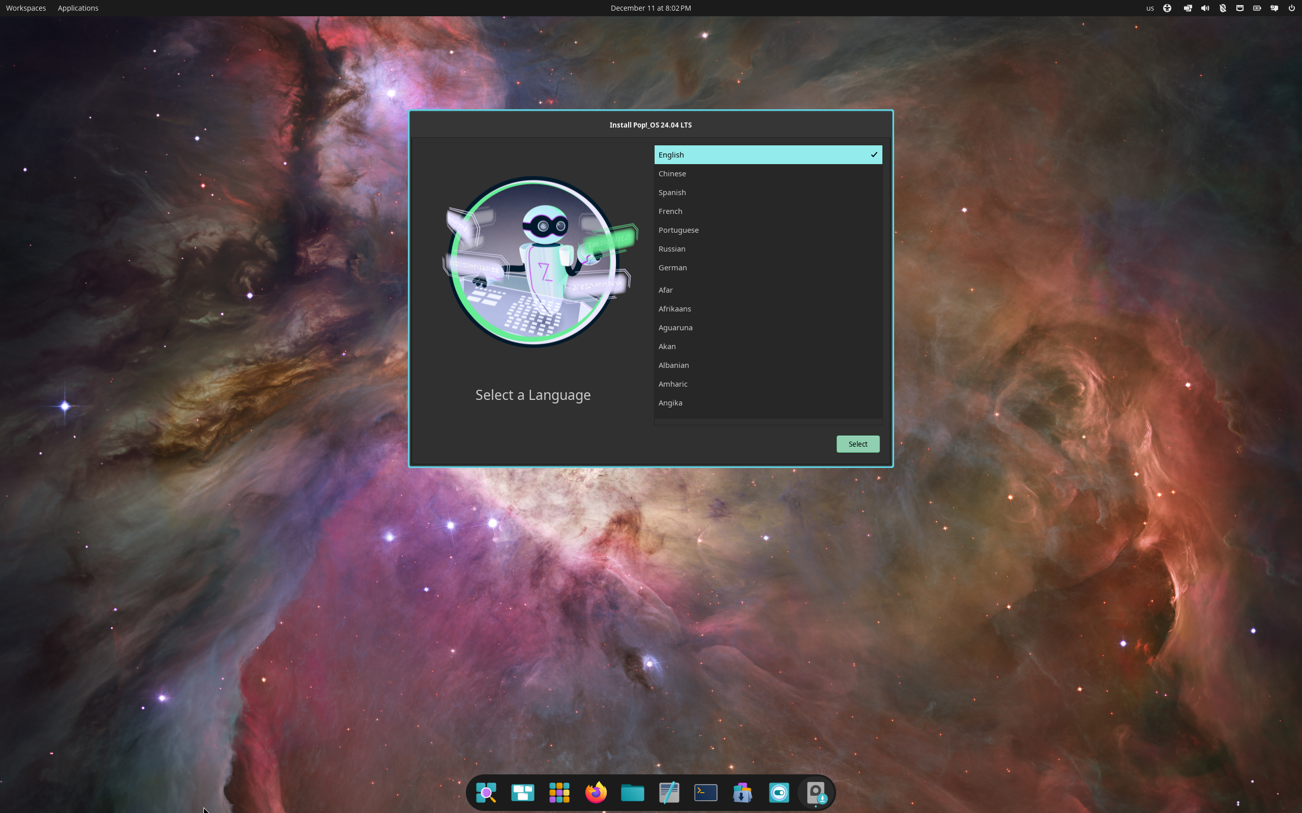 Pop!_OS desktop screenshot: 24.04