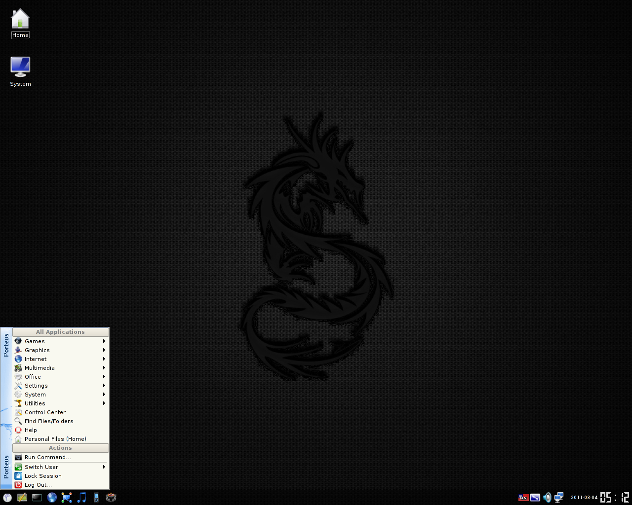 Porteus desktop screenshot: 0.9 kde3