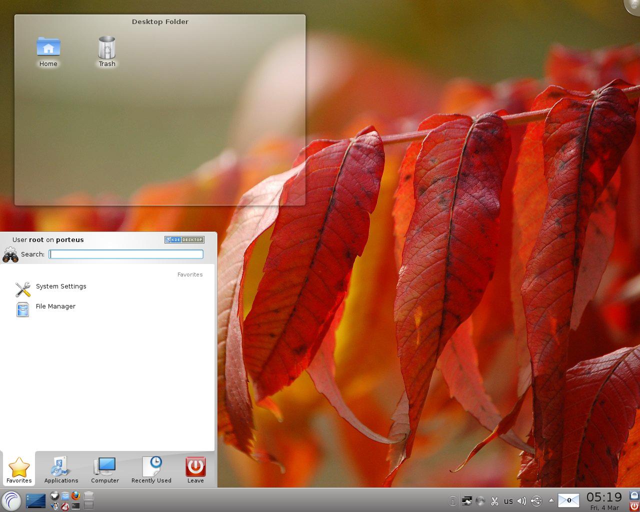 Porteus desktop screenshot: 0.9