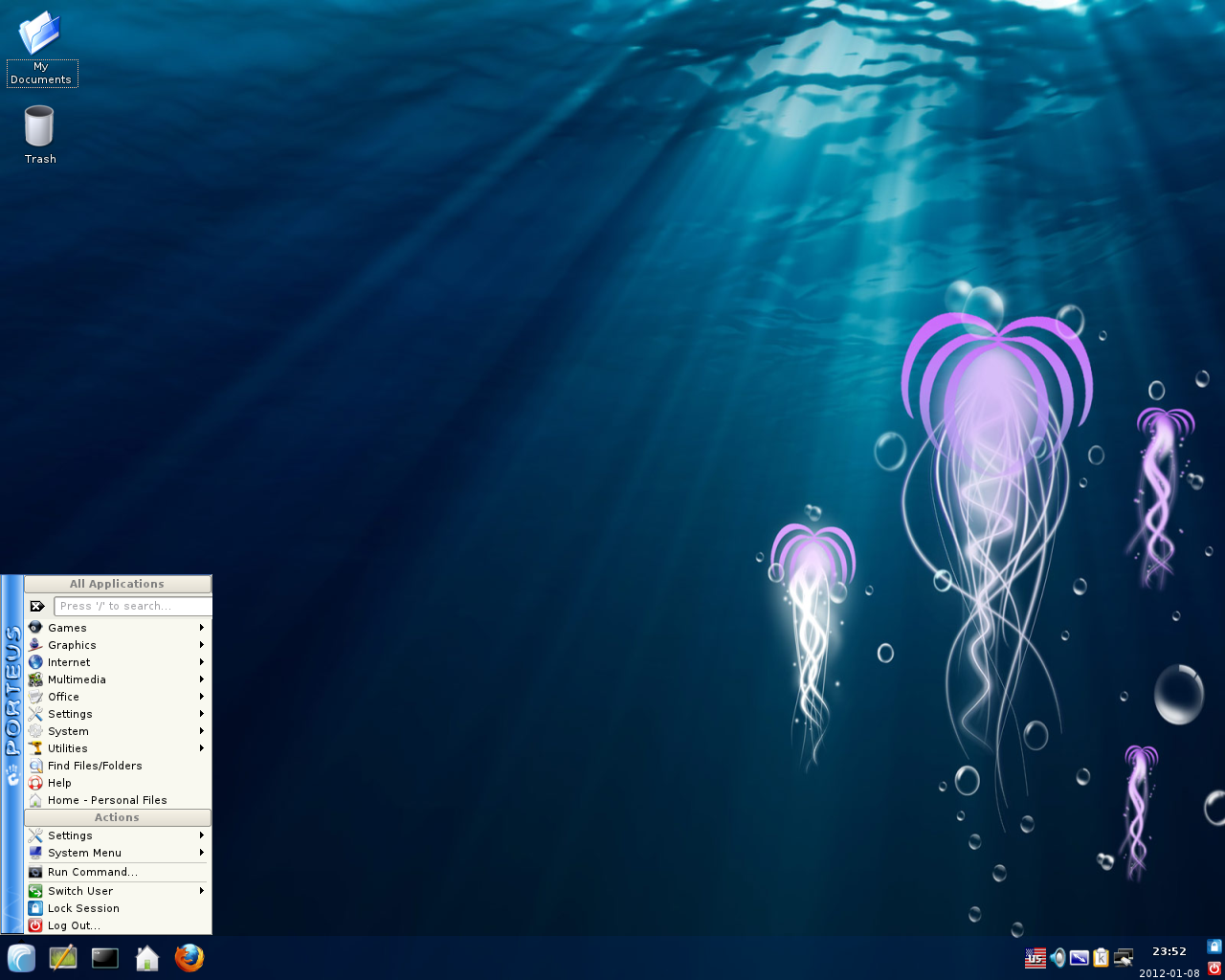 Porteus desktop screenshot: 1.1