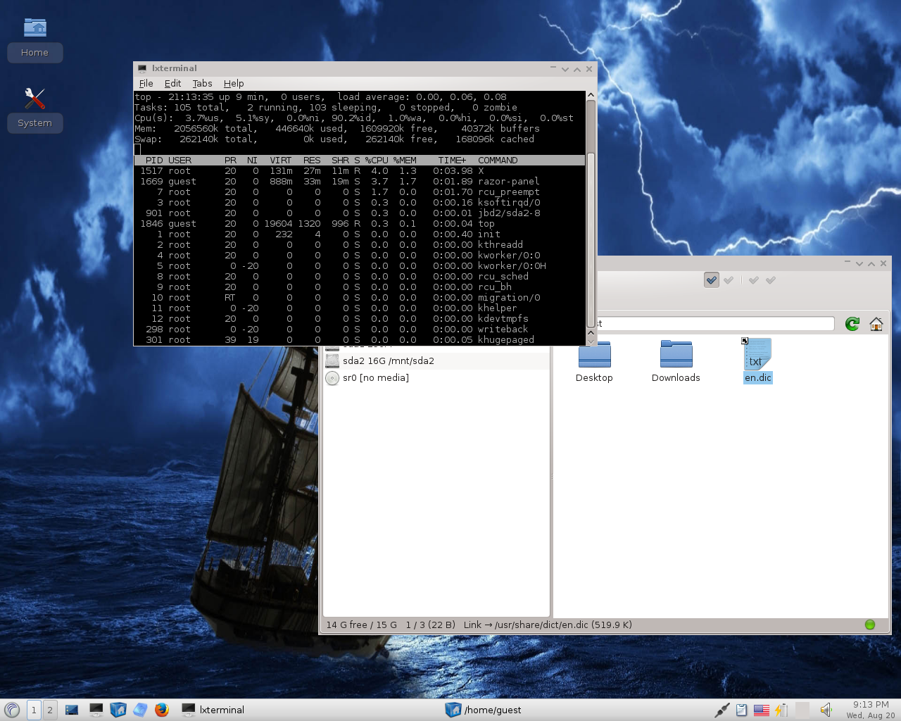 Porteus desktop screenshot: 3.0.1 desktop