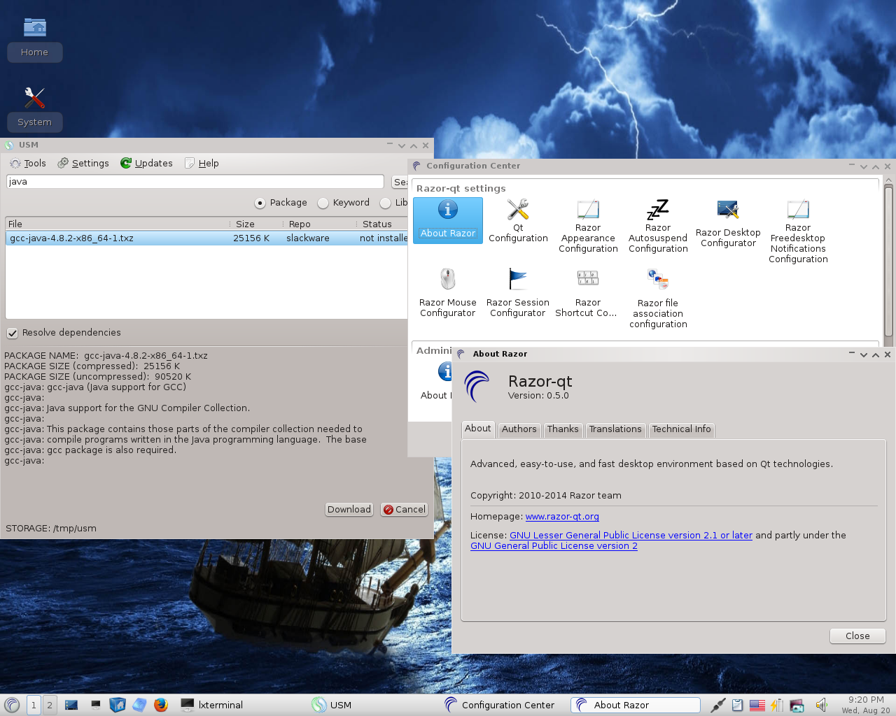 Porteus desktop screenshot: 3.0.1 packages