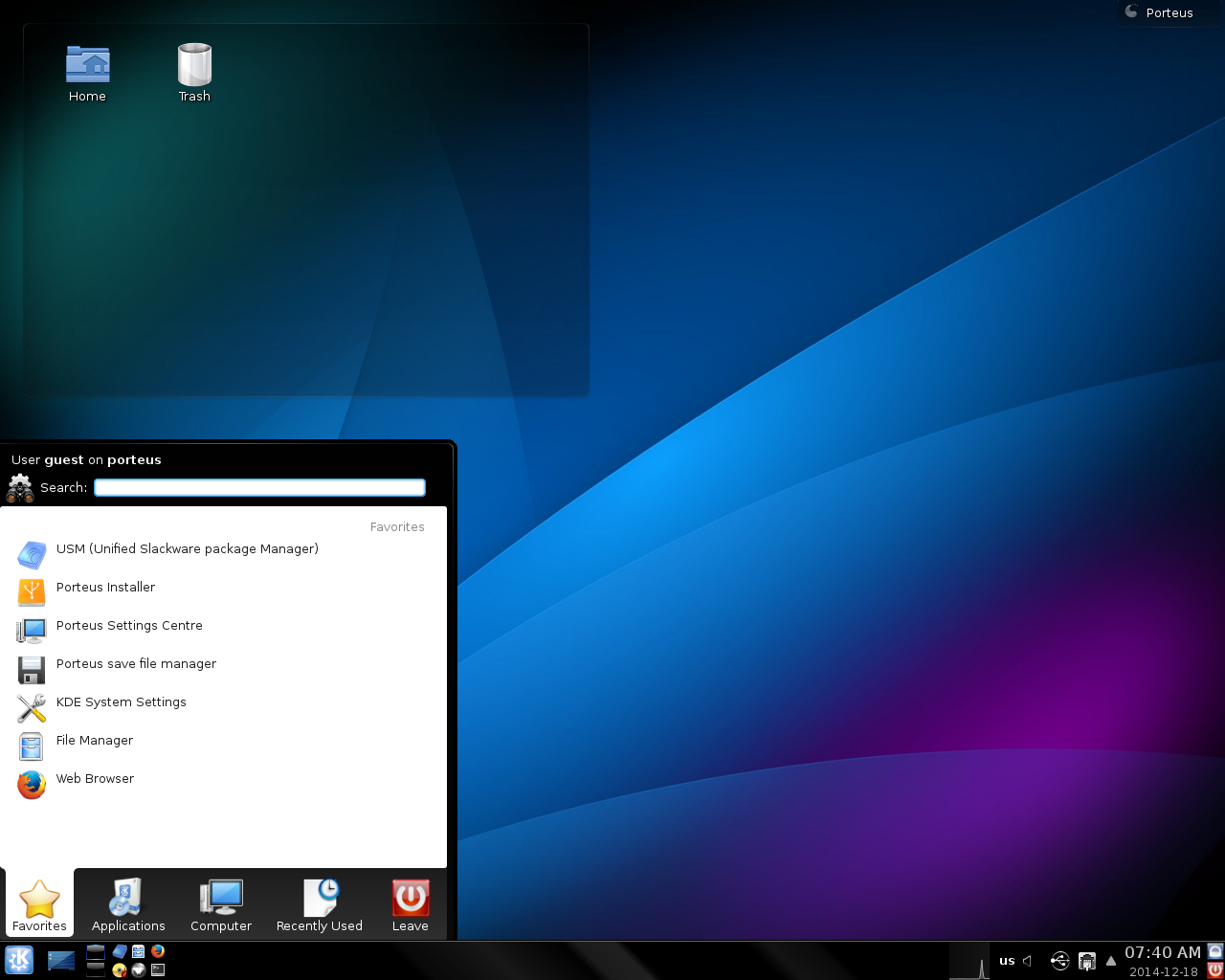 Porteus desktop screenshot: 3.1