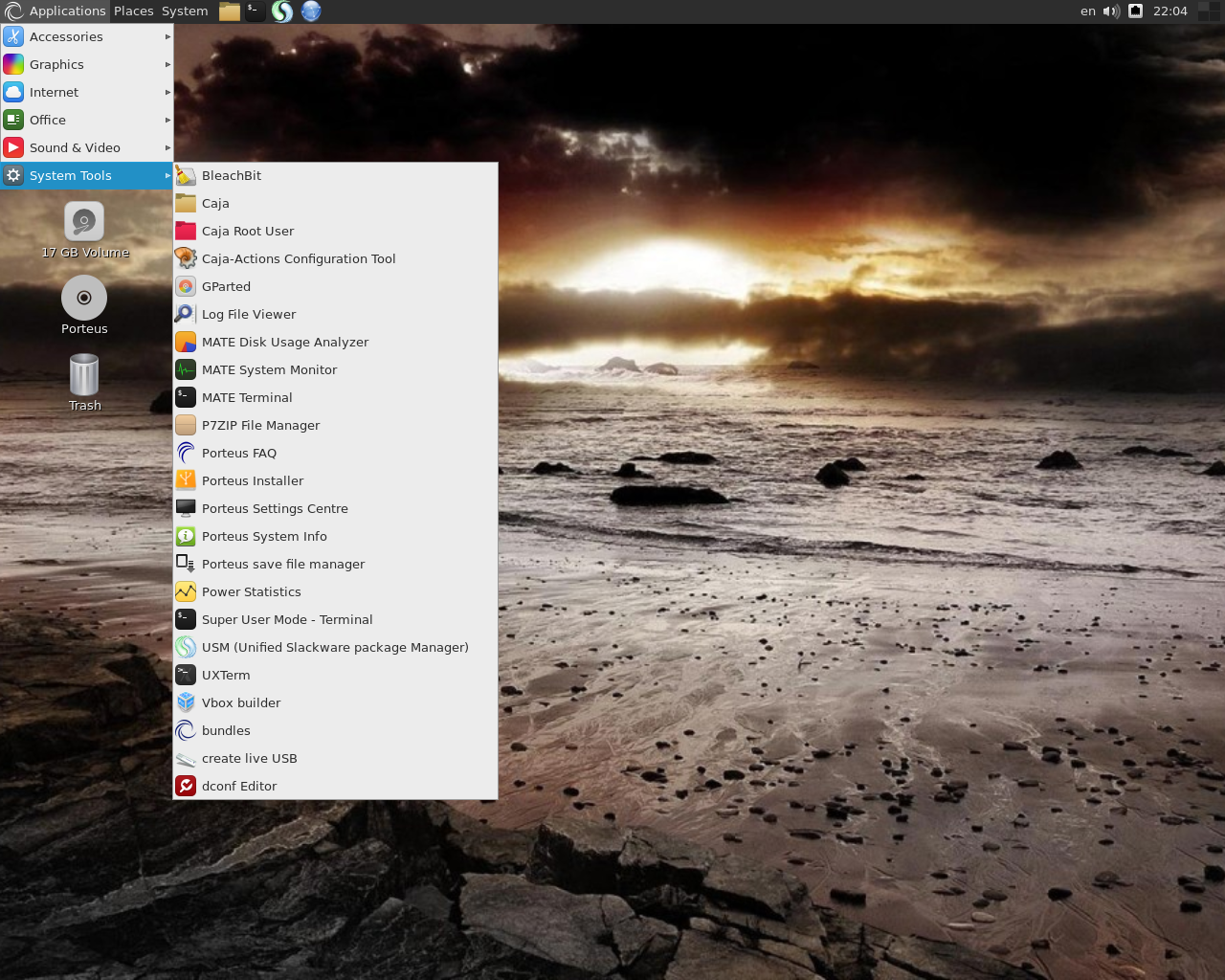 Porteus desktop screenshot: 3.2.2