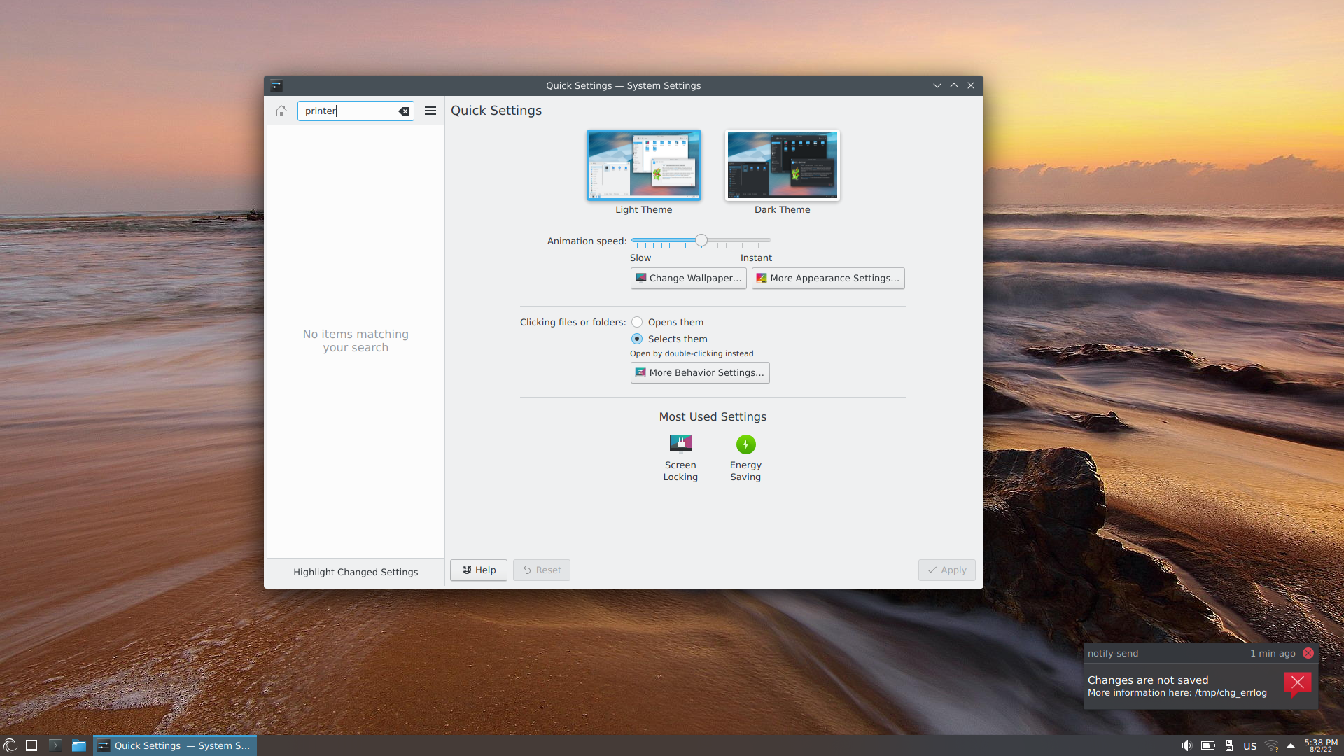 Porteus desktop screenshot: 5.0 printer