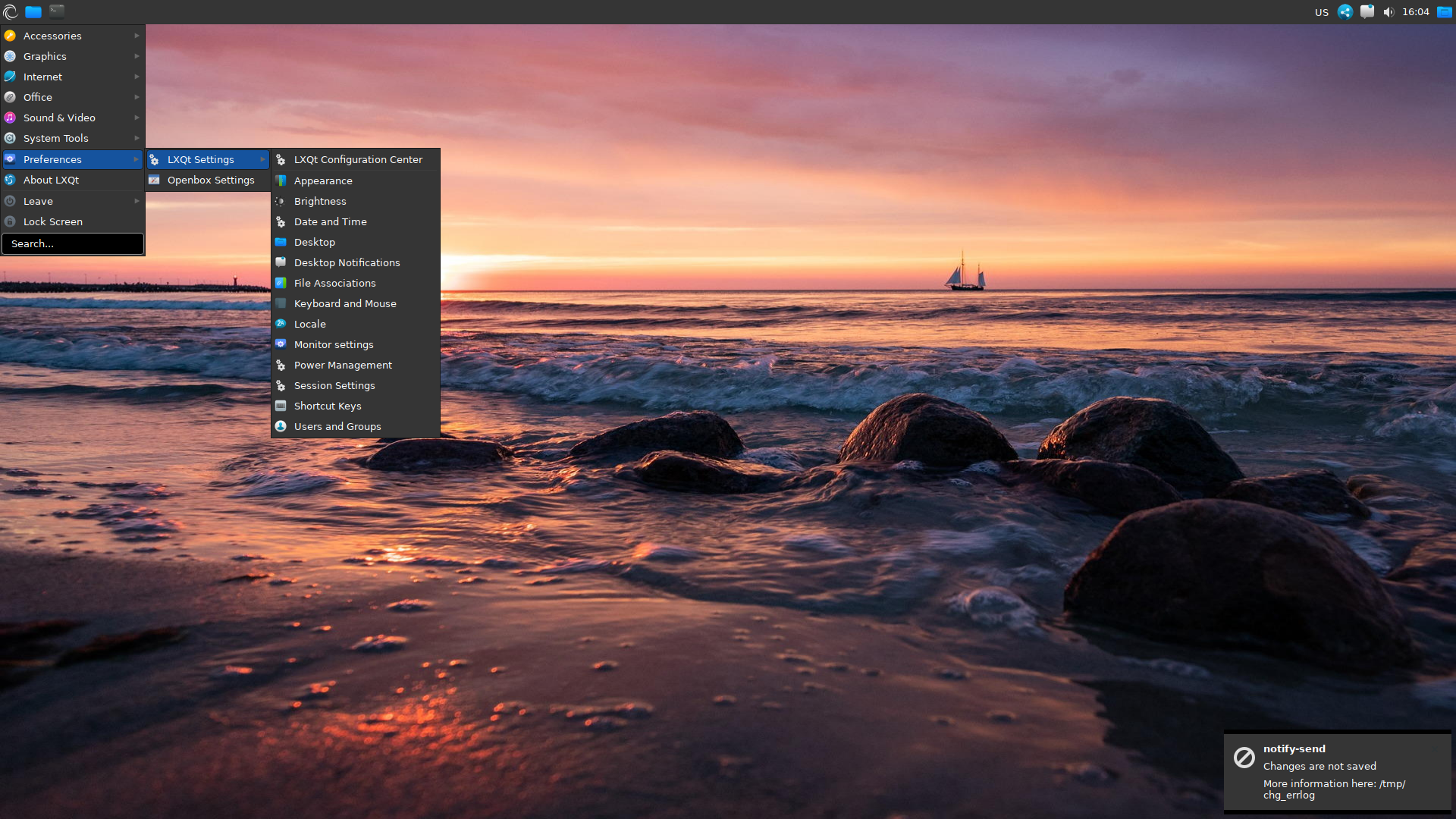 Porteus desktop screenshot: 5.01 menu