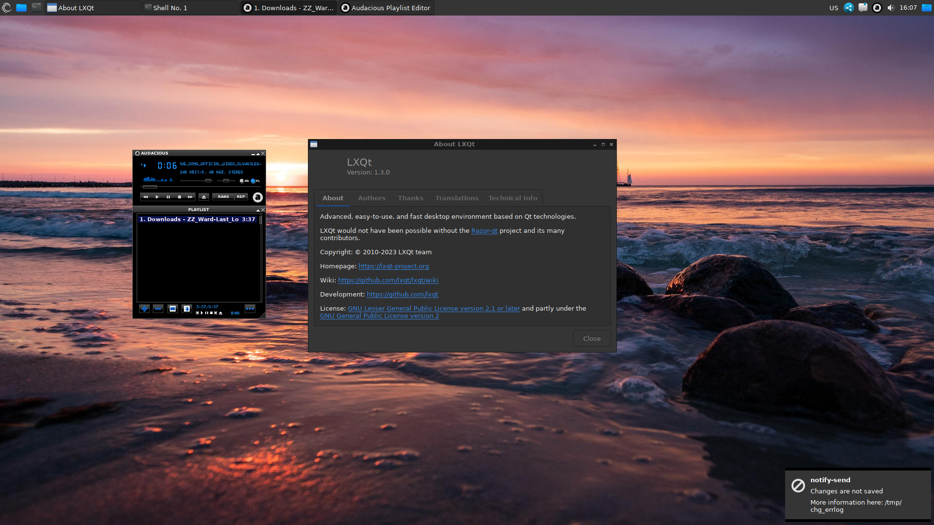 Porteus desktop screenshot: 5.01 music