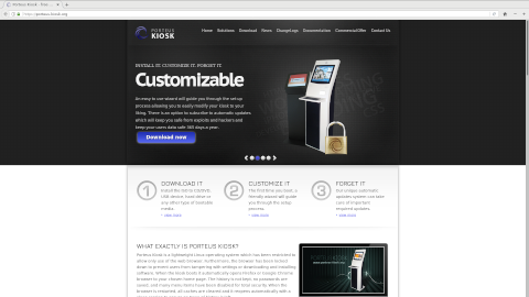 Porteus Kiosk desktop screenshot: Distribution overview