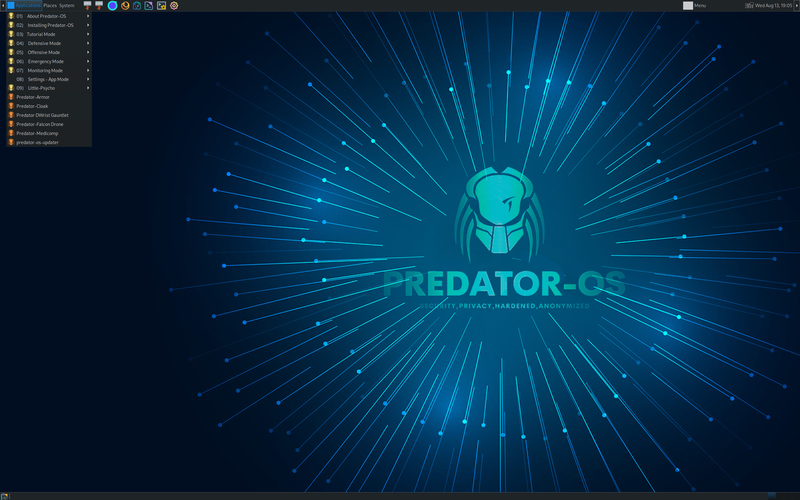 Predator-OS desktop screenshot: 3.5 mate