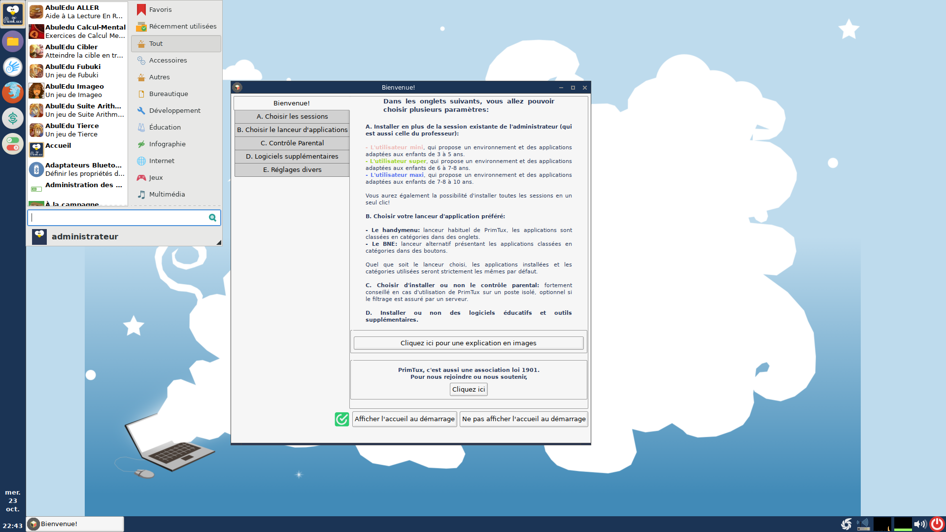 PrimTux desktop screenshot: 5