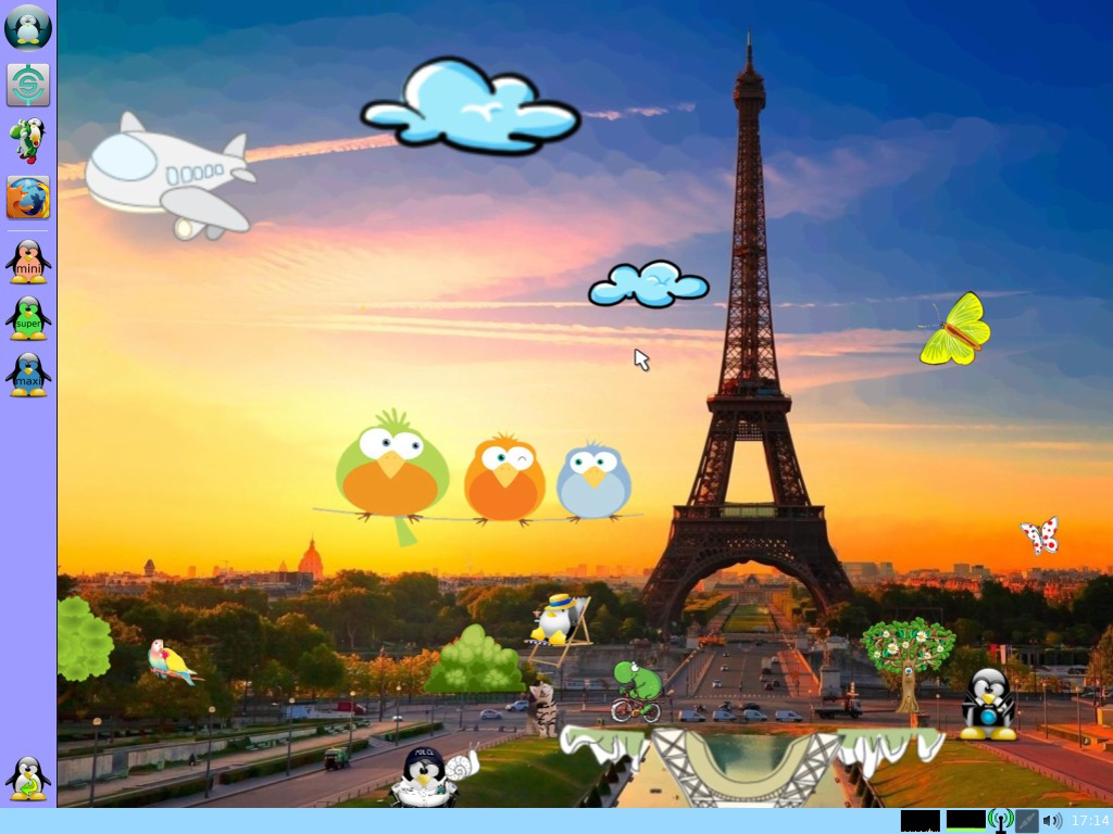 PrimTux desktop screenshot: eiffel