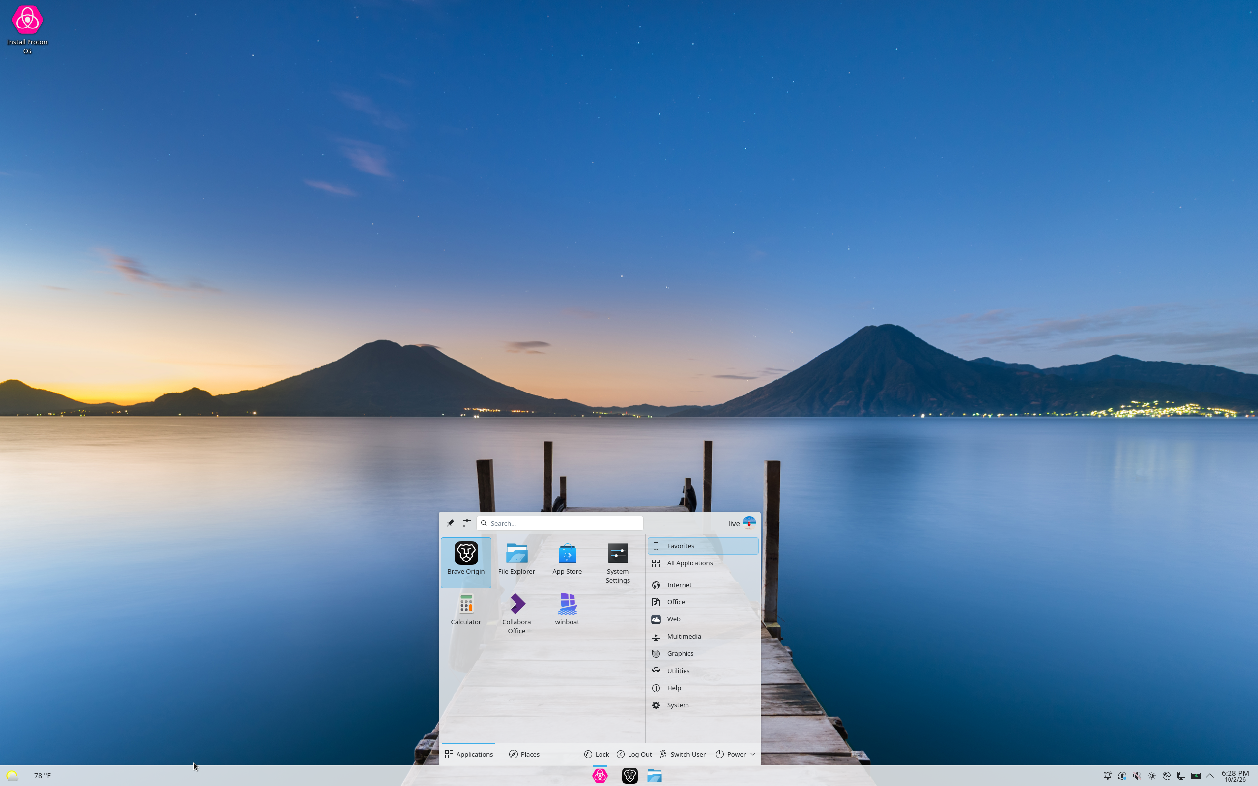 Proton desktop screenshot: 2026.10.01 kde
