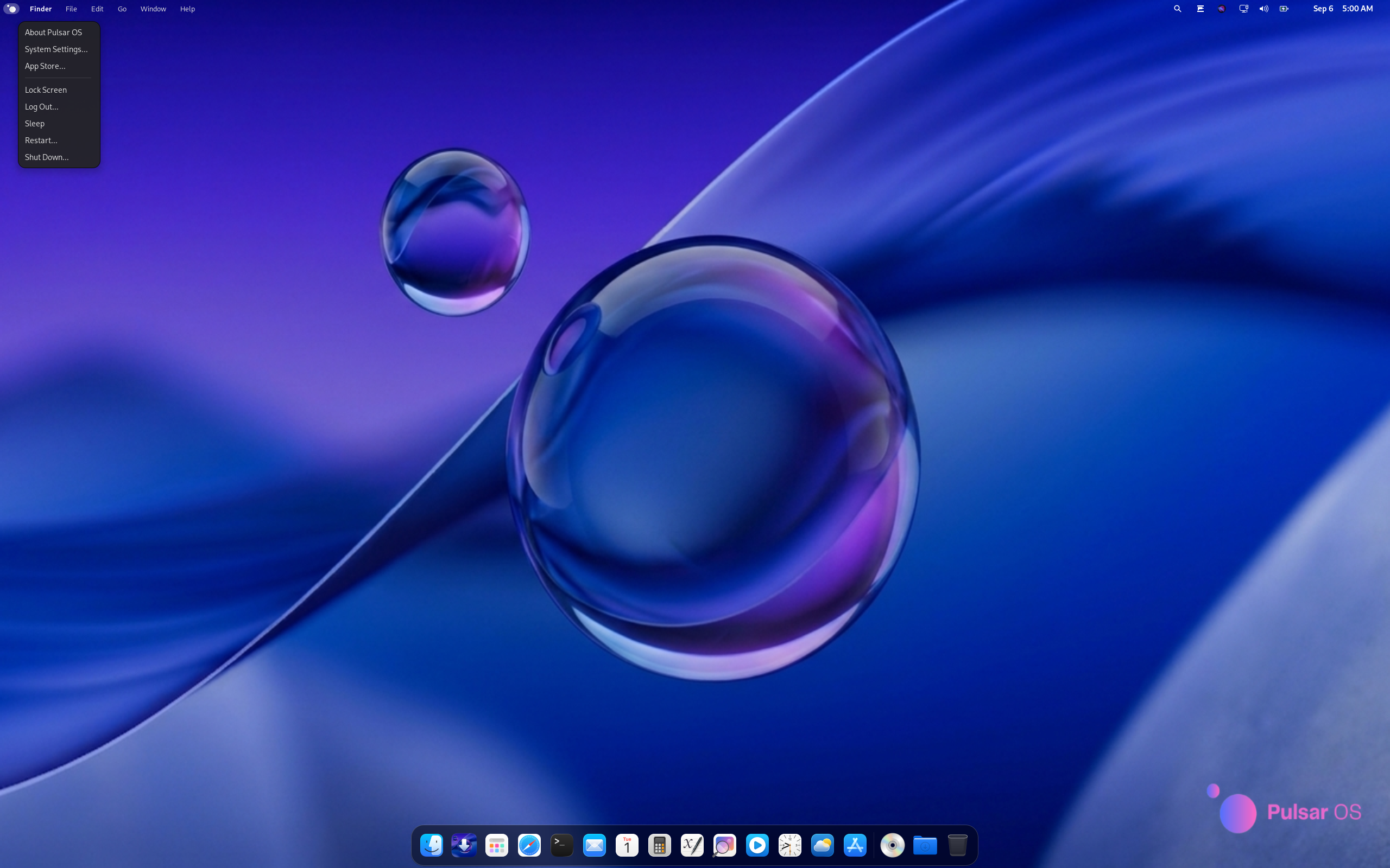 Pulsar desktop screenshot: 0.4 beta gnome