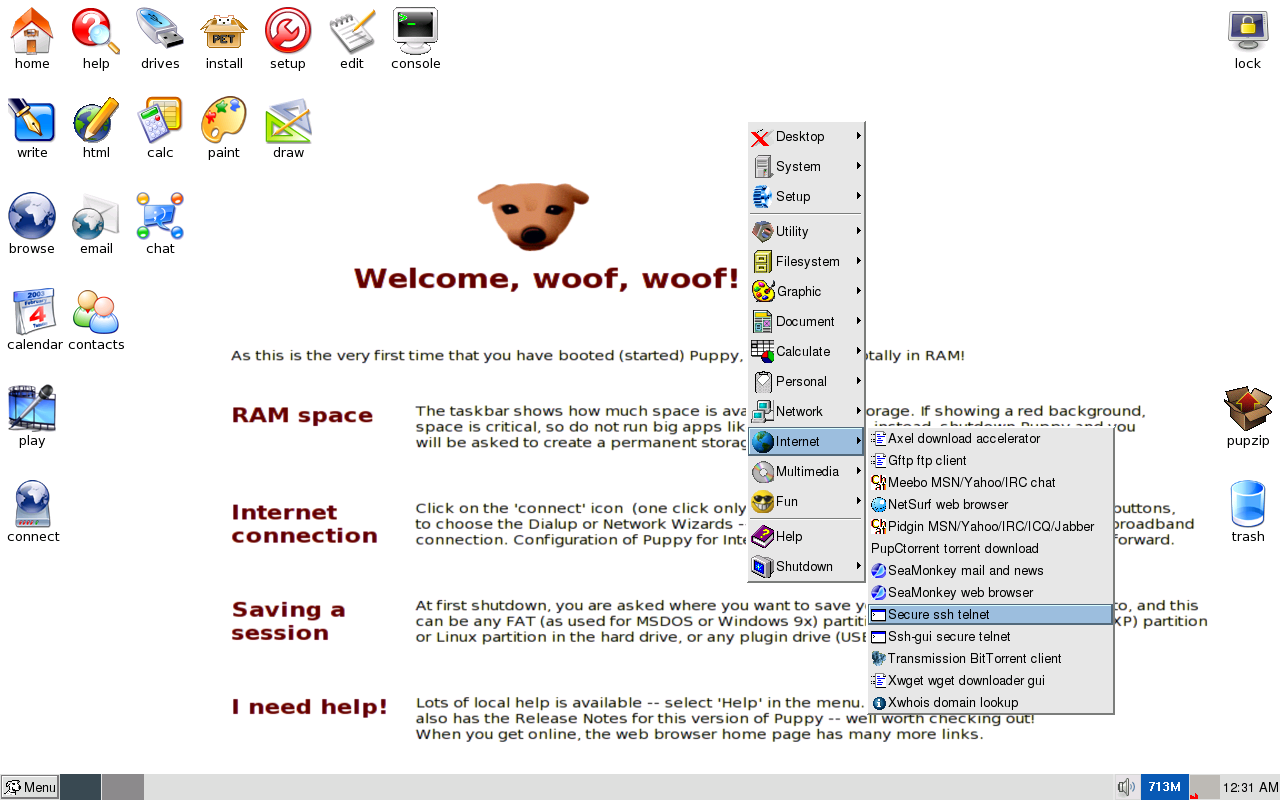 Puppy desktop screenshot: 3.00